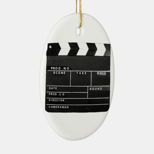 filmfilmmakers Clapper board-ontwerp Keramisch Ornament (Rechts)