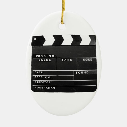 filmfilmmakers Clapper board-ontwerp Keramisch Ornament (Voorkant)