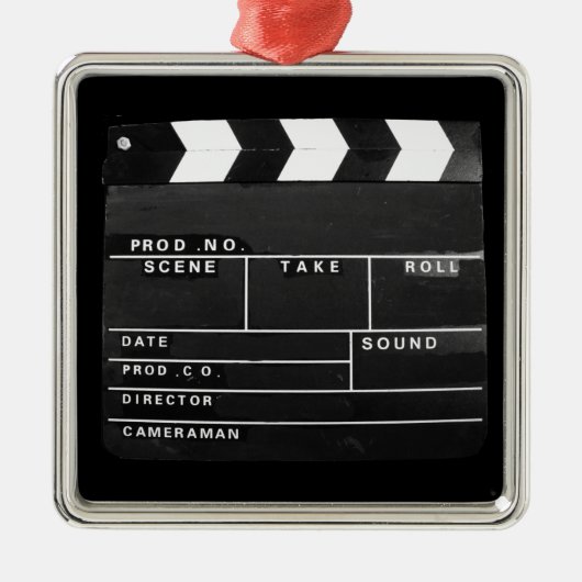 filmfilmmakers Clapper board-ontwerp Metalen Ornament (Voorkant)