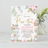 Filmflesjes Par-Tea Tea Party Birthday Kaart (Staand voorkant)