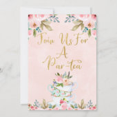 Filmflesjes Par-Tea Tea Party Birthday Kaart (Achterkant)