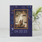 Filmfoto van flesjes Tuinfoto bruiloft Save The Date (Staand voorkant)