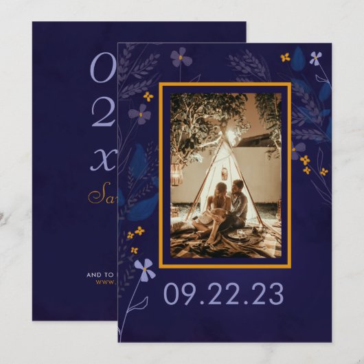 Filmfoto van flesjes Tuinfoto bruiloft Save The Date (Voorkant / Achterkant)