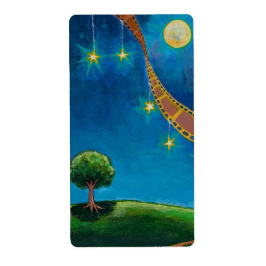 Filmfotografie kunst leuk landschapsschilderij etiket (Voorkant)