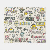 Filmgenres: TV-Shows Doodle Set Fleece Deken (Voorkant (Horizontaal))