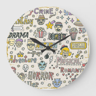 Filmgenres: TV-Shows Doodle Set Grote Klok