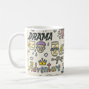 Filmgenres: TV-Shows Doodle Set Koffiemok