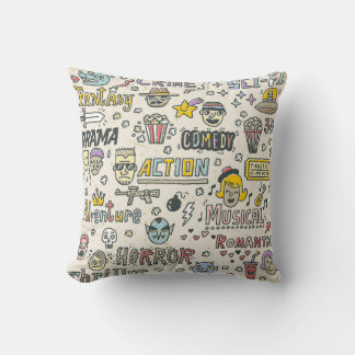 Filmgenres: TV-Shows Doodle Set Kussen