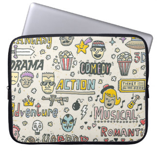 Filmgenres: TV-Shows Doodle Set Laptop Sleeve
