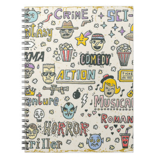 Filmgenres: TV-Shows Doodle Set Notitieboek