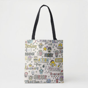 Filmgenres: TV-Shows Doodle Set Tote Bag