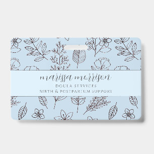 Filmhandtekeningen van Floral Script Blue Doula Badge