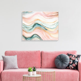 Filmige Pastel Agate Canvas Afdruk