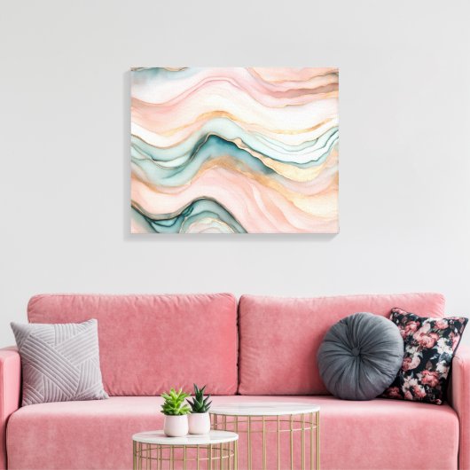 Filmige Pastel Agate Canvas Afdruk (Insitu (Woonkamer))