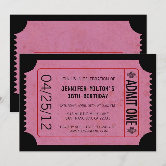 Filmkaart Uitnodigingen (Voorkant / Achterkant)