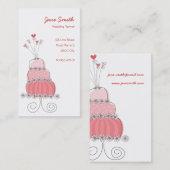 Filmkaart voor roze rode roze bruiloft visitekaartje (Voorkant / Achterkant)