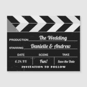 Filmkaartbord Zwart wit bruiloft Opslaan Datum (Voorkant)