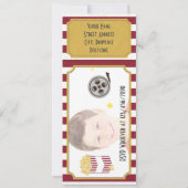 Filmkaartje Birthday Party voegt foto-uitnodiging  Kaart (Achterkant)