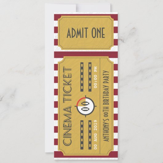 Filmkaartje Birthday Party voegt foto-uitnodiging  Kaart (Voorkant)