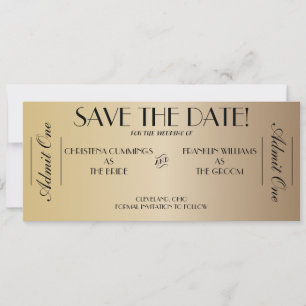 Filmkaartje Save the Date Aankondiging (Gold2)