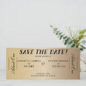 Filmkaartje Save the Date Aankondiging (Goud) (Staand voorkant)