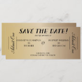 Filmkaartje Save the Date Aankondiging (Goud) (Voorkant / Achterkant)