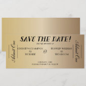 Filmkaartje Save the Date-aankondiging (goud) Save The Date (Voorkant / Achterkant)