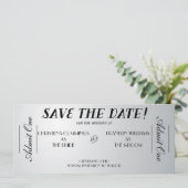 Filmkaartje Save the Date-aankondiging (Zilver) Save The Date (Staand voorkant)