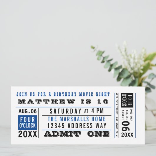  filmkaartje Verjaardag Aangepaste kleuren in vitr Kaart (Staand voorkant)