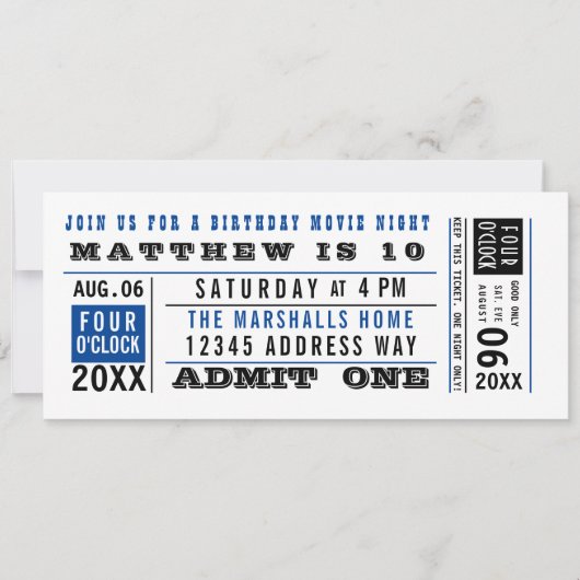  filmkaartje Verjaardag Aangepaste kleuren in vitr Kaart (Voorkant)