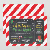 Filmkaartje voor kerstfeestjes kaart (Voorkant / Achterkant)