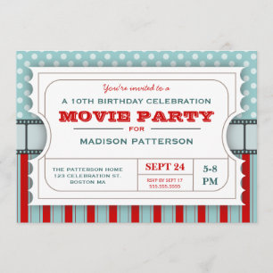 Filmkaartje voor thuisdag kaart