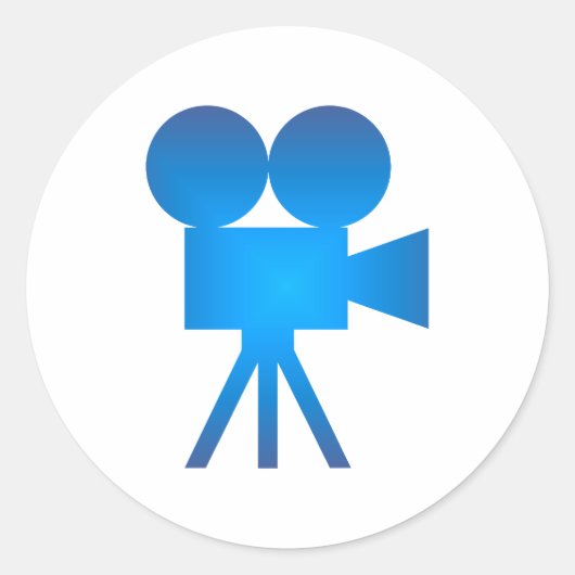 Filmkamera movie camera ronde sticker (Voorkant)