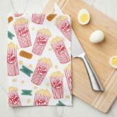 Filmkeukenhanddoeken met popcorn theedoek (Quarter Fold)