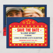 Filmkeukentheater Sla de datum-aankondiging op Save The Date (Voorkant / Achterkant)