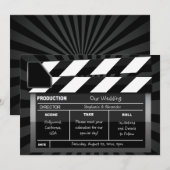 Filmklapbord op maat Hollywood Save the Date (Voorkant / Achterkant)