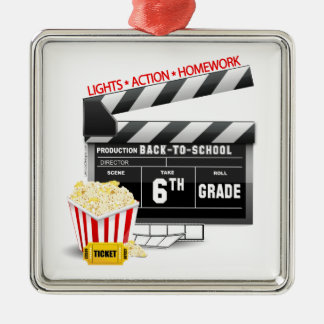 Filmklapbord van de 6de Grade Metalen Ornament