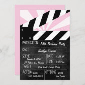 Filmklapper Actiebord Uitnodiging Feest (Voorkant / Achterkant)