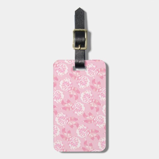 Filmkleurig roze witte bagagelabel (Voorkant verticaal)