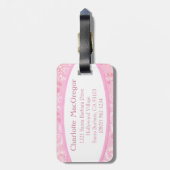 Filmkleurig roze witte bagagelabel (Achterkant verticaal)