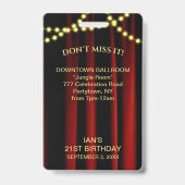 Filmlichten Gouden Ster Hollywood VIP-pas Badge (Achterkant)