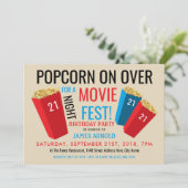 Filmliefest, Popcorn Box Birthday Party Kaart (Staand voorkant)