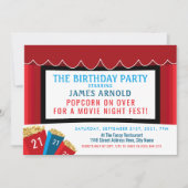 Filmliefest, Popcorn cinema Birthday Party Kaart (Voorkant)