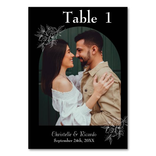 Filmlijstnummer witte zwarte bruiloft kaart (Voorkant)