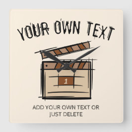 Filmmaker, acteur, filmregisseur producent cadeau vierkante klok