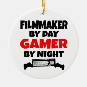 Filmmaker bij Day Gamer by Night Keramisch Ornament