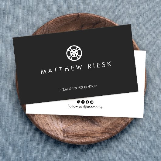 Filmmaker en Video Editor Film Reel Logo, Visitekaartje