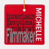 Filmmaker Extraordinaire CUSTOM Keramisch Ornament (Achterkant)