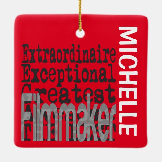 Filmmaker Extraordinaire CUSTOM Keramisch Ornament (Achterkant)
