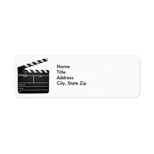 Filmmaker Film leisteen klapbord film Adreslabel Etiket (Voorkant)